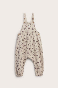 Baby beige floral dungarees