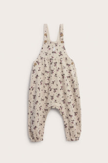 Baby beige floral dungarees