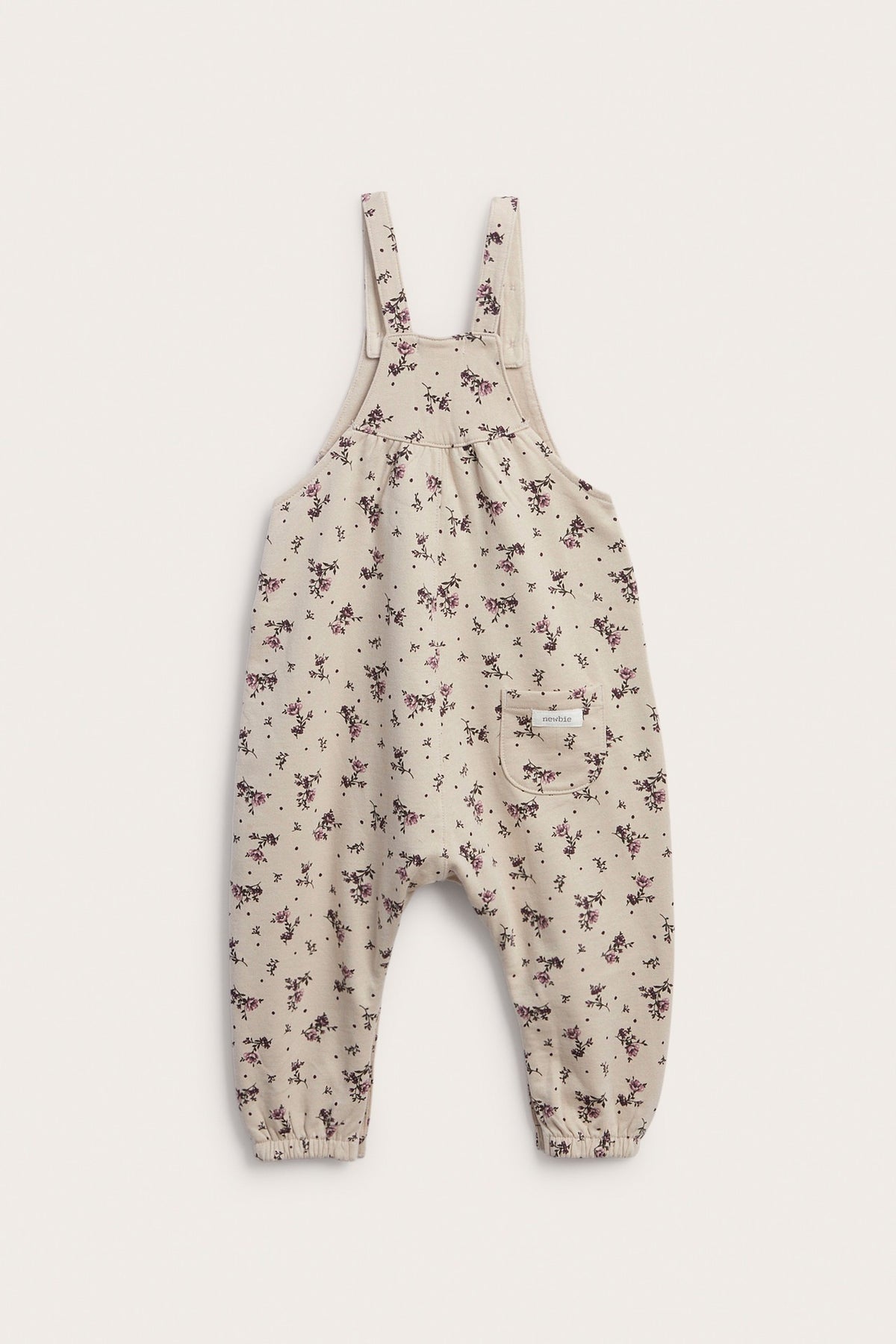 Baby beige floral dungarees