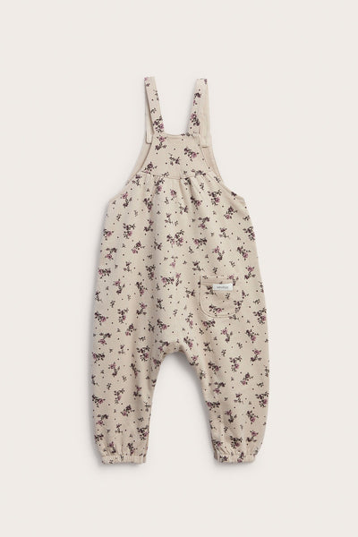 Baby beige floral dungarees