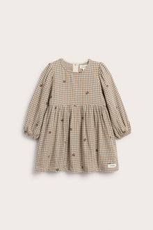 Baby checked dress with teddy bears