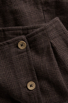 Women's brown short checked skirt