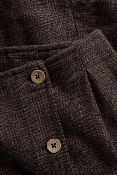 Women's brown short checked skirt
