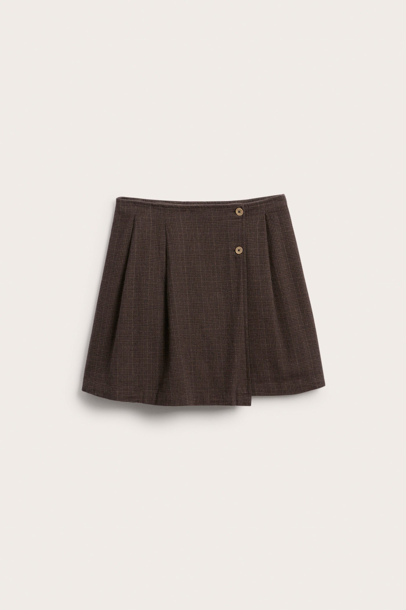 Women's brown short checked skirt