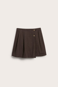 Women's brown short checked skirt