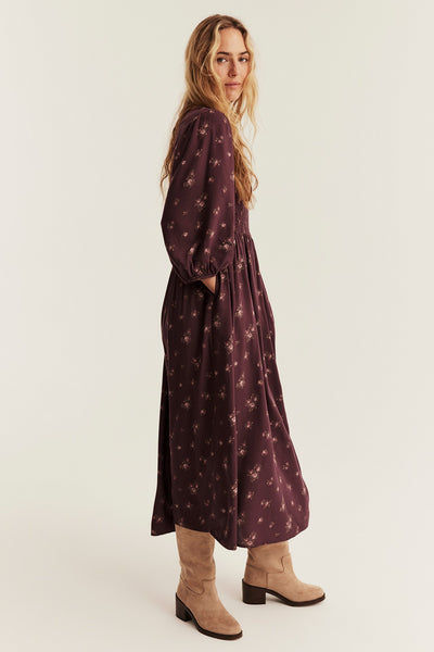 Women’s burgundy floral maxi dress