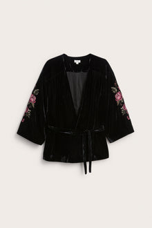 Women's black velvet blouse