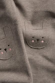 Kids brown leggings with rabbit details