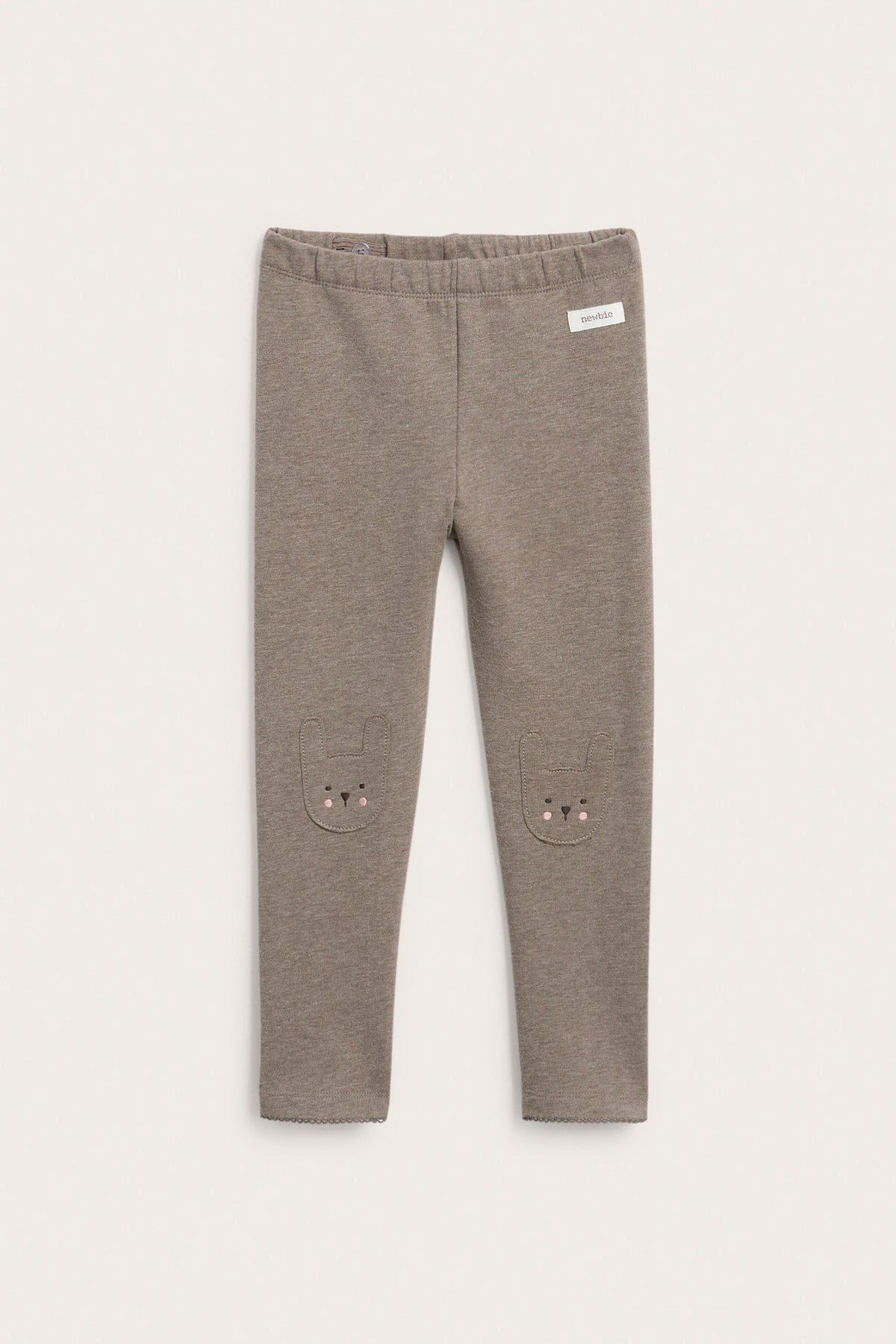 Kids brown leggings with rabbit details