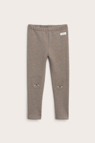 Kids brown leggings with rabbit details
