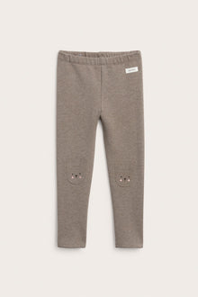 Kids brown leggings with rabbit details
