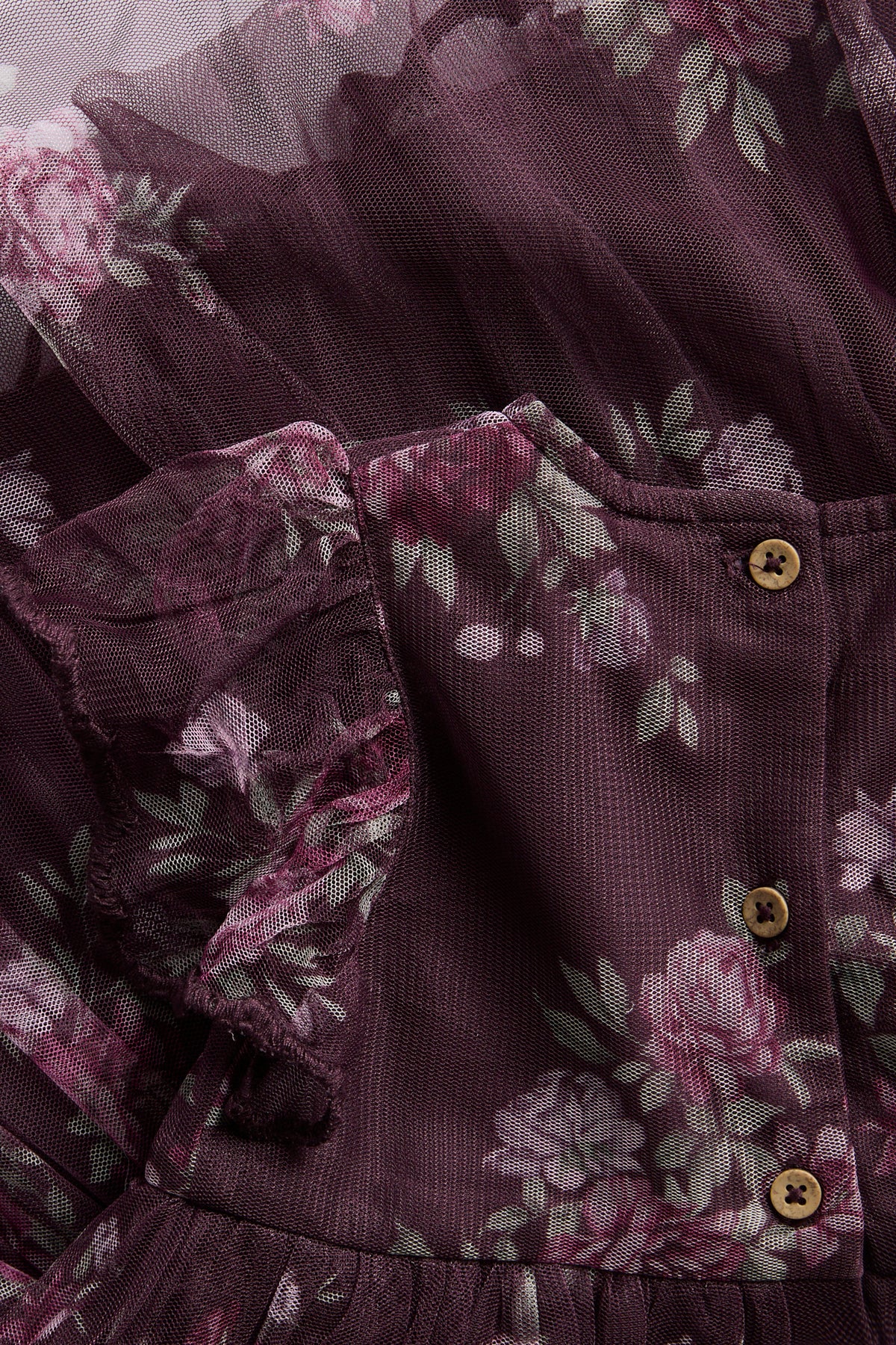 Baby lilac short sleeve floral mesh dress