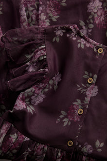 Kids lilac floral mesh dress