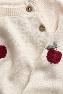 Baby & Kids beige knitted jumper with apples