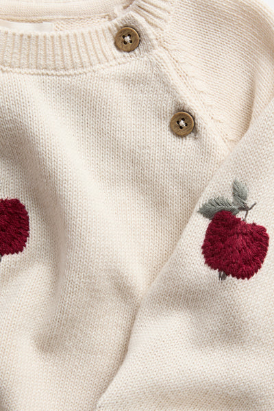 Baby & Kids beige knitted jumper with apples