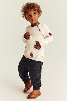 Baby & Kids beige knitted jumper with apples
