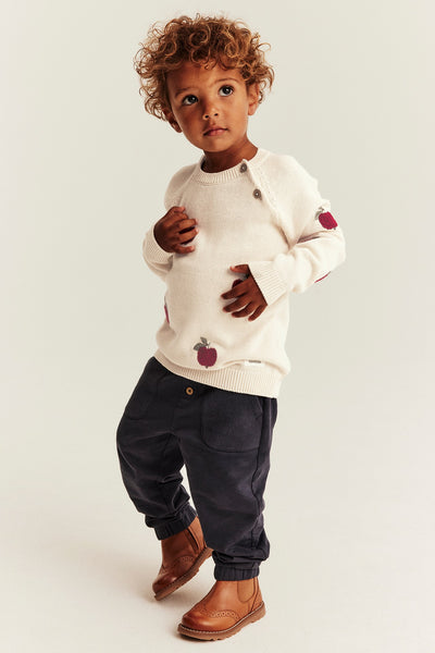 Baby & Kids beige knitted jumper with apples