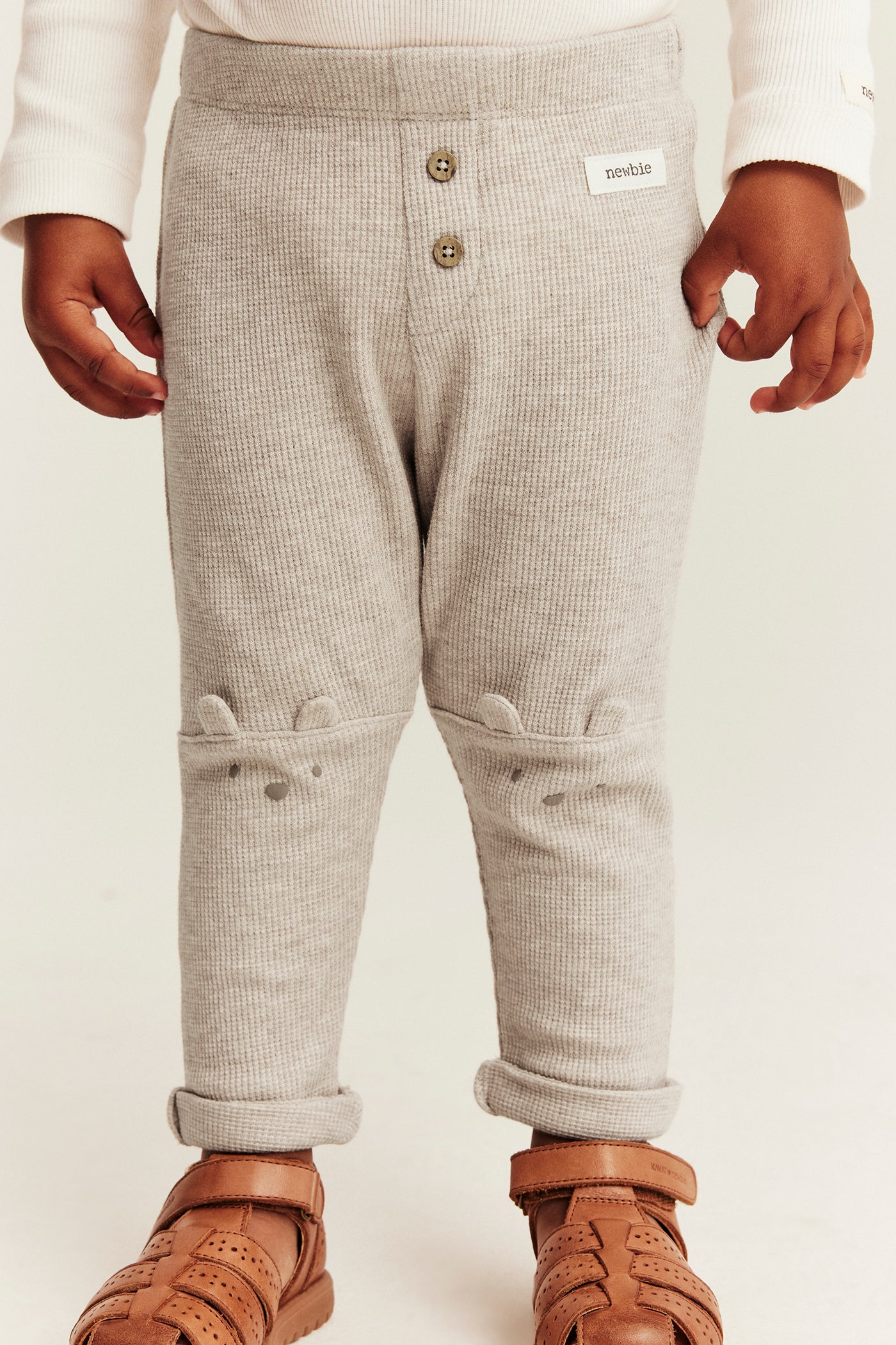 Baby beige waffle leggings