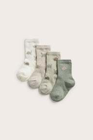 Baby dinosaur socks (4-pack)
