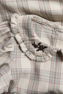 Baby beige checked bodysuit blouse