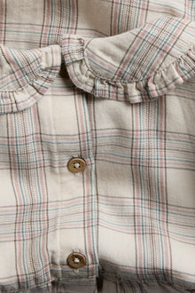 Baby beige checked bodysuit blouse