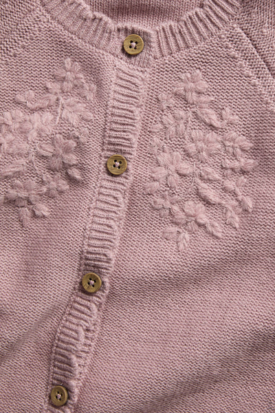 Baby & Kids pink floral knitted cardigan