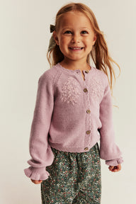 Baby & Kids pink floral knitted cardigan
