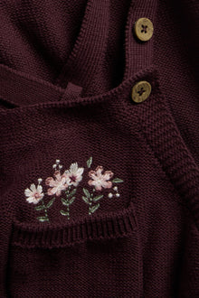 Baby knitted dungarees with embroidery