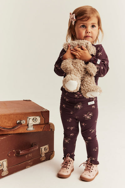 Baby floral leggings with frill