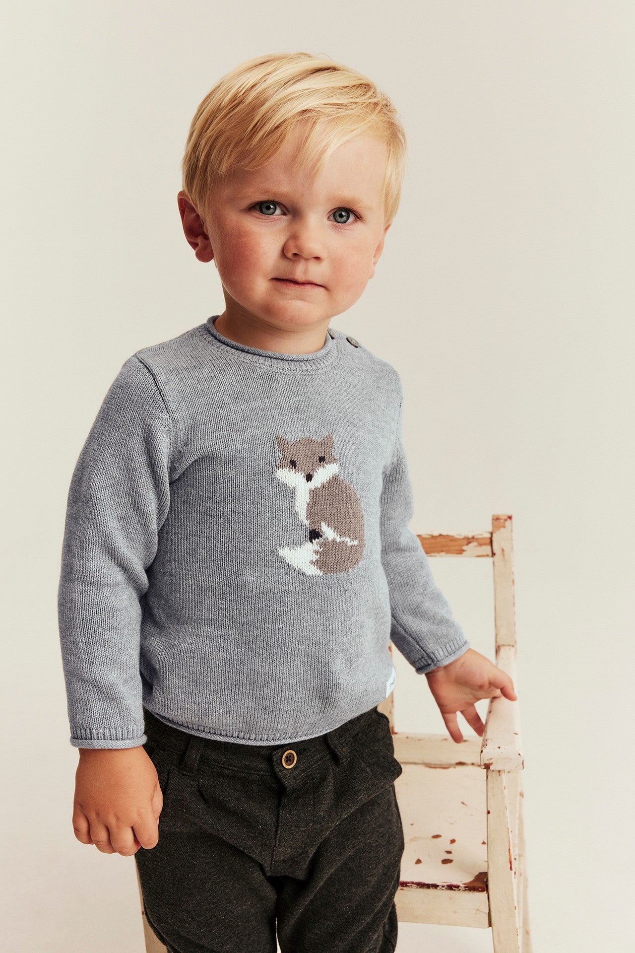 Baby grey fox knit jumper