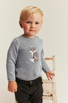 Baby grey fox knit jumper