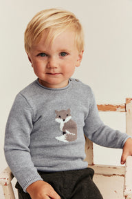 Baby grey fox knit jumper