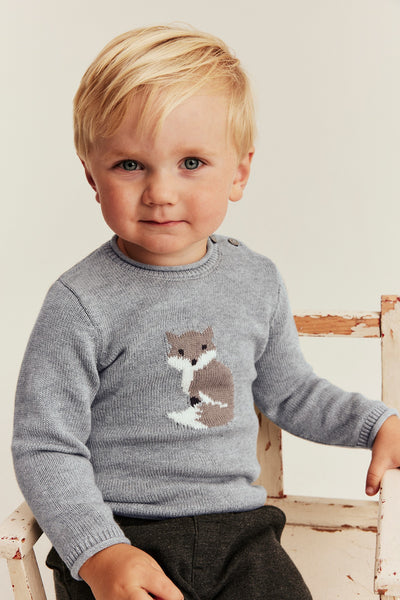 Baby grey fox knit jumper