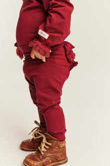 Baby red leggings with frill