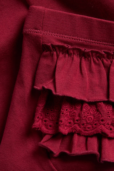 Baby red leggings with frill