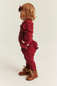 Baby red leggings with frill