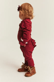 Baby red leggings with frill