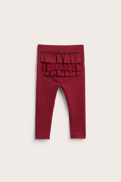 Baby red leggings with frill