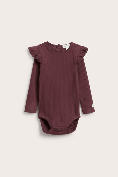 Baby ribbed bodysuit with frills