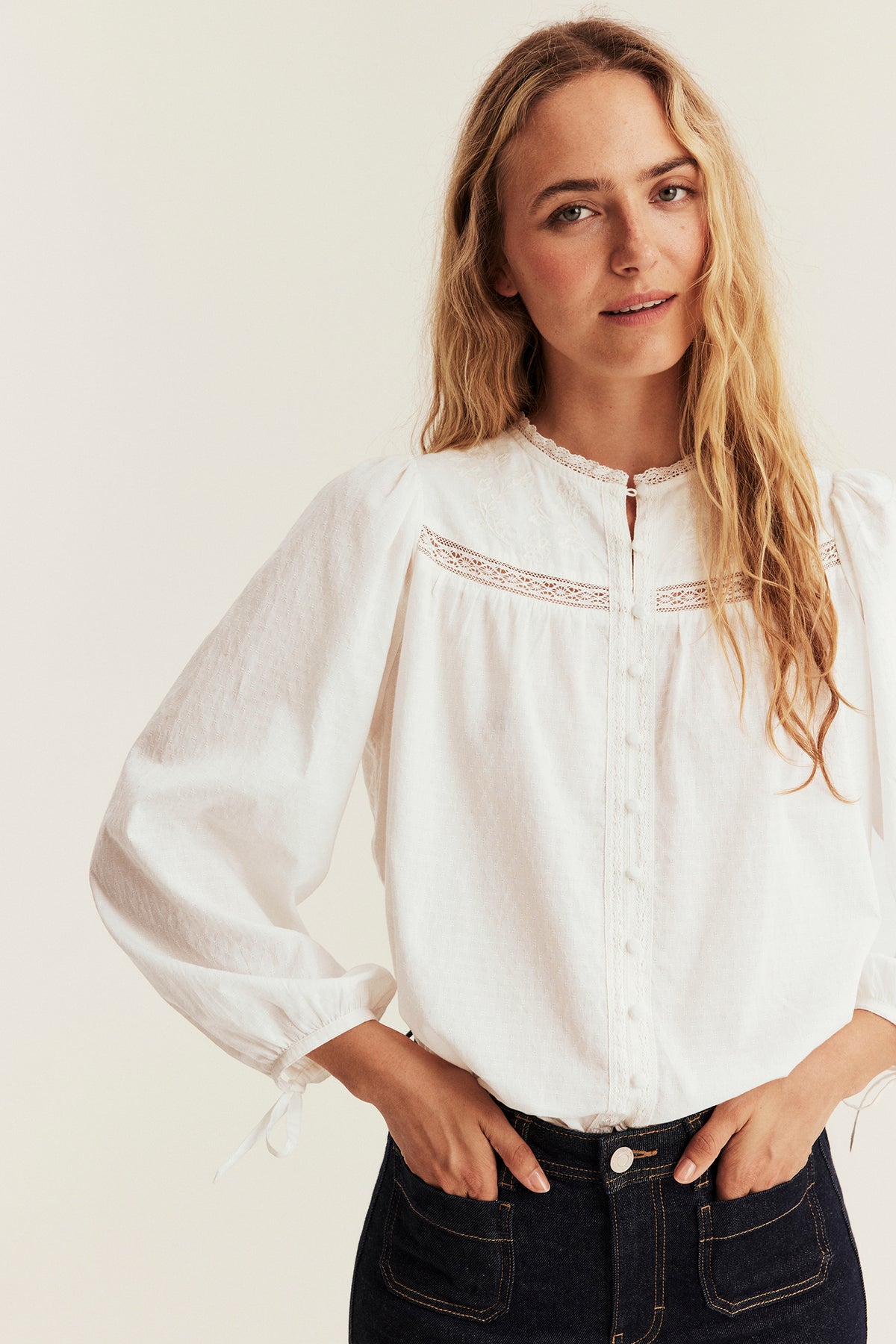 Women’s white embroidered blouse