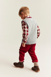 Kids grey Knitted vest with Christmas motif