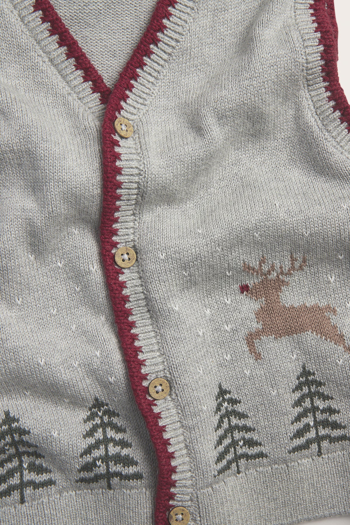 Kids grey Knitted vest with Christmas motif