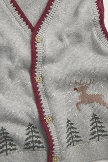 Kids grey Knitted vest with Christmas motif