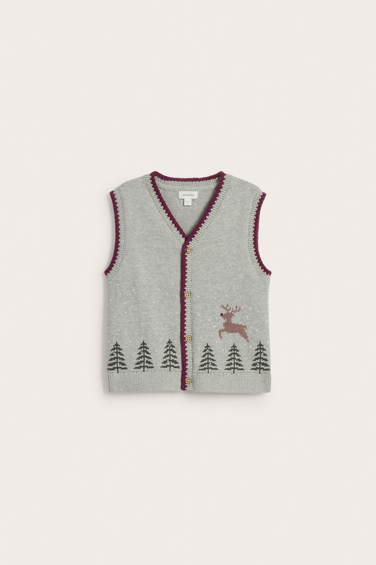 Kids grey Knitted vest with Christmas motif