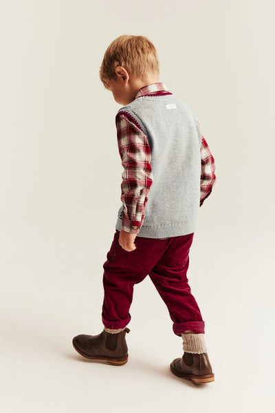 Kids grey Knitted vest with Christmas motif