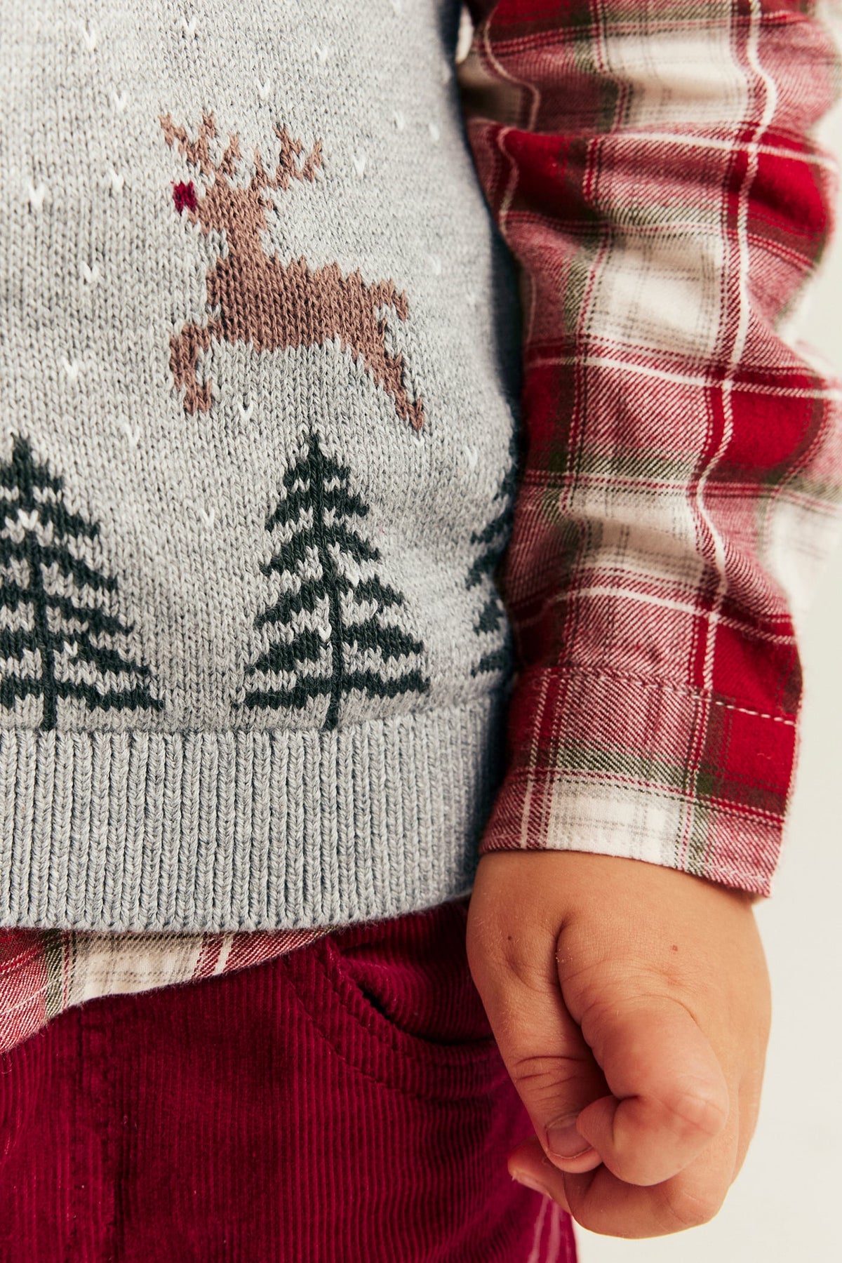 Kids grey Knitted vest with Christmas motif