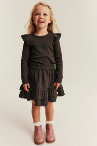 Baby & Kids brown checked frilled skirt