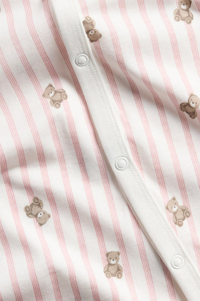 Baby white pyjamas with teddy bears
