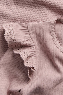 Baby & Kids pink ribbed top with frills