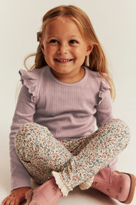 Baby & Kids pink ribbed top with frills